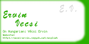 ervin vecsi business card